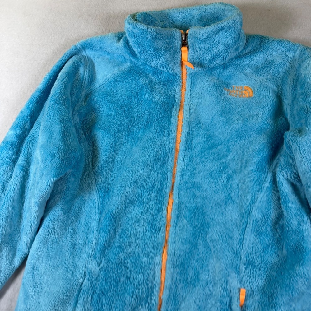 The North Face Girls Osito Fleece Jacket XL 18 Cyan Blue‎ Orange Full Zip Soft